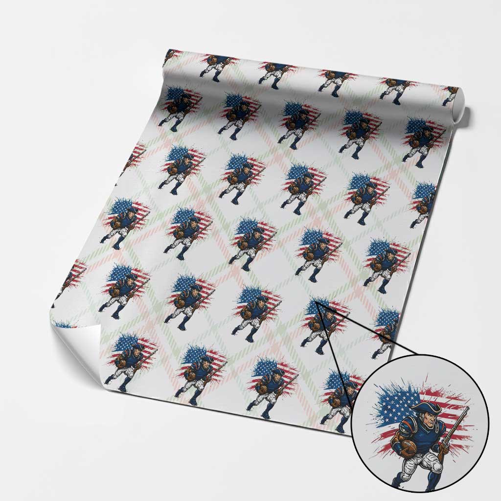 NE Football Fan Supporter Wrapping Paper Roll American Flag Pride Gift TS12 Christmas Plaid Print Your Wear