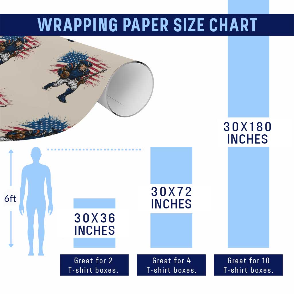 NE Football Fan Supporter Wrapping Paper Roll American Flag Pride Gift TS12 Print Your Wear