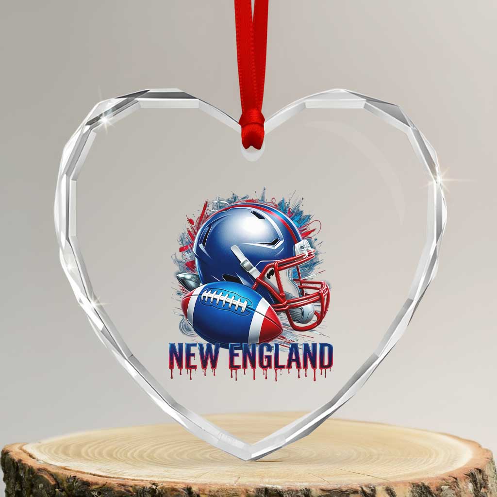 NE Football Spirit Heart Crystal Glass Ornament Game Day Sports Fan Gift TS12 Transparent Glass 3'' Heart Print Your Wear
