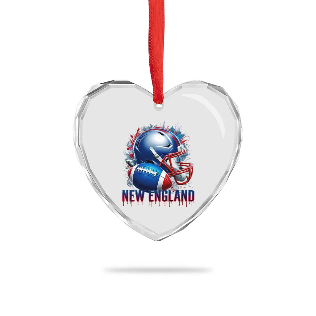 NE Football Spirit Heart Crystal Glass Ornament Game Day Sports Fan Gift TS12 Print Your Wear