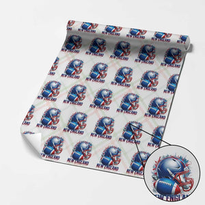 NE Football Spirit Wrapping Paper Roll Game Day Sports Fan Gift TS12 Christmas Plaid Print Your Wear