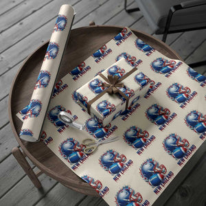 NE Football Spirit Wrapping Paper Roll Game Day Sports Fan Gift TS12 Beige Print Your Wear