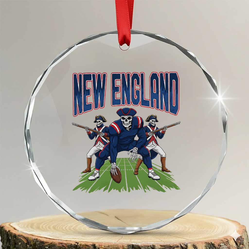 NE Gothic Skeleton Crystal Glass Ornament Football Lover Gift TS12 Transparent Glass 3'' Circle Print Your Wear