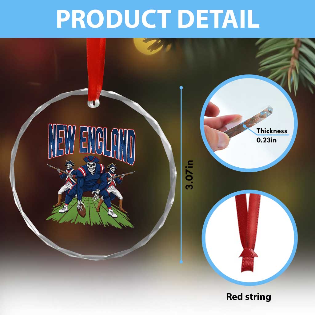 NE Gothic Skeleton Crystal Glass Ornament Football Lover Gift TS12 Print Your Wear