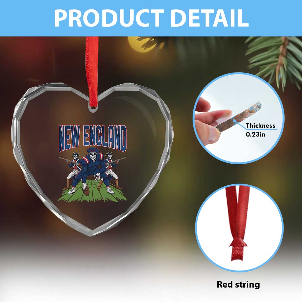 NE Gothic Skeleton Heart Crystal Glass Ornament Football Lover Gift TS12 Print Your Wear