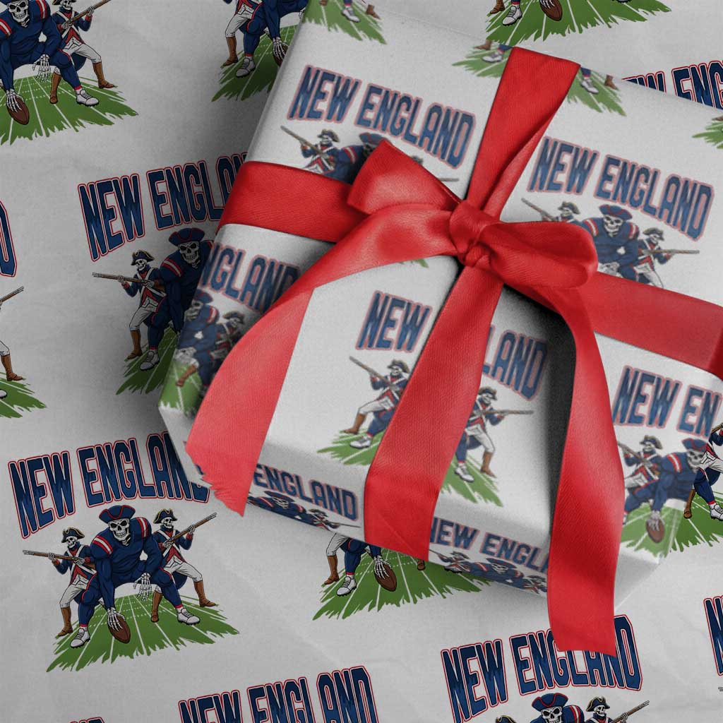 NE Gothic Skeleton Wrapping Paper Roll Football Lover Gift TS12 White Print Your Wear