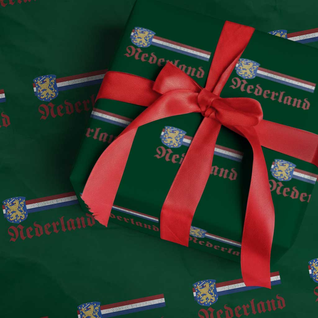 Nederland Holland Emblem Lion Vintage Dutch Flag Wrapping Paper Roll