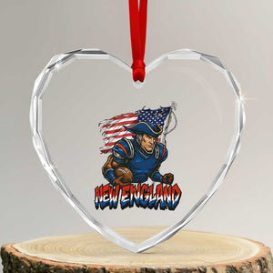 NEFP Game Day Sports Fan Gift Heart Crystal Glass Ornament TS12 Transparent Glass 3'' Heart Print Your Wear