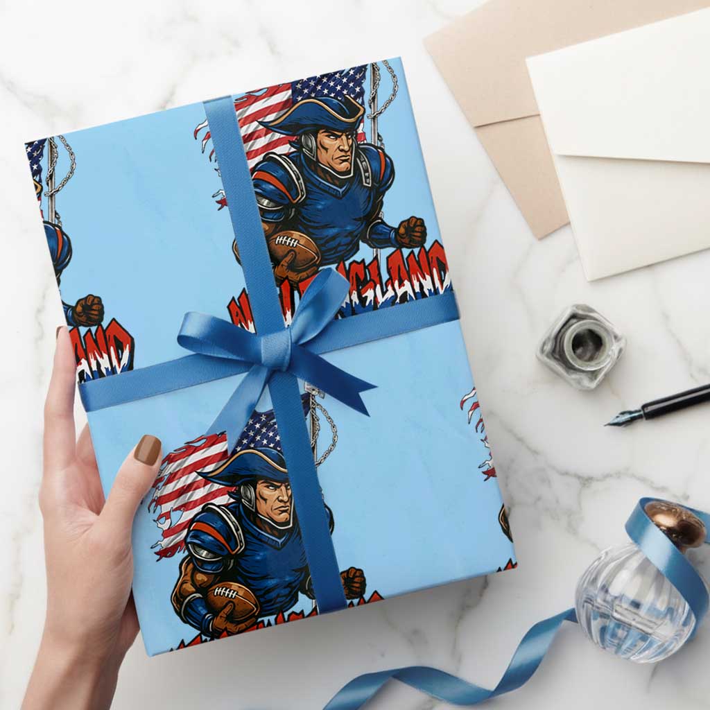 NEFP Game Day Sports Fan Gift Wrapping Paper Roll TS12 Light Blue Print Your Wear