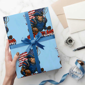 NEFP Game Day Sports Fan Gift Wrapping Paper Roll TS12 Light Blue Print Your Wear