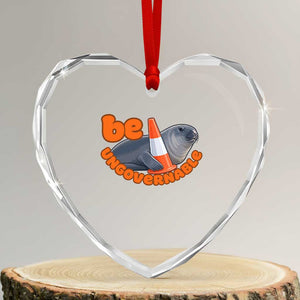 Neil The Seal Be Ungovernable Heart Crystal Glass Ornament Funny Tasmania Elephant Seal Road TS11 Transparent Glass 3'' Heart Print Your Wear