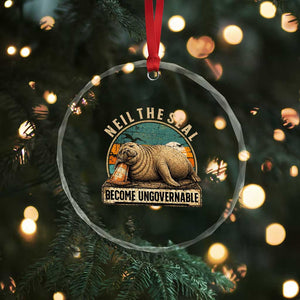 Neil The Seal Become Ungovernable Crystal Glass Ornament Funny Elephant Seal Meme TS14 Print Your Wear
