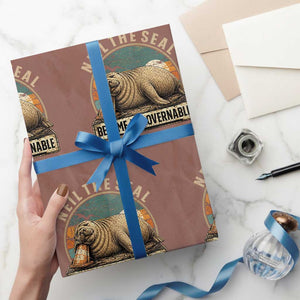 Neil The Seal Become Ungovernable Wrapping Paper Roll Funny Elephant Seal Meme TS14 Mocha Print Your Wear