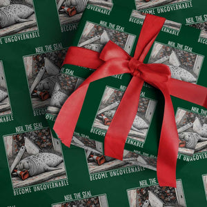 Neil The Seal Become Ungovernable Wrapping Paper Roll Vintage Elephant Seal Animal Meme TS14 Green Print Your Wear