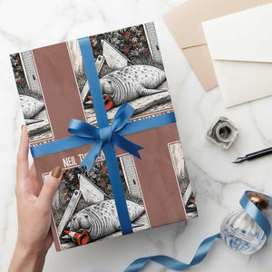 Neil The Seal Become Ungovernable Wrapping Paper Roll Vintage Elephant Seal Animal Meme TS14 Mocha Print Your Wear