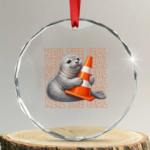 Neil The Seal Groovy Crystal Glass Ornament Retro Vintage Cute Seal Lover Graphic