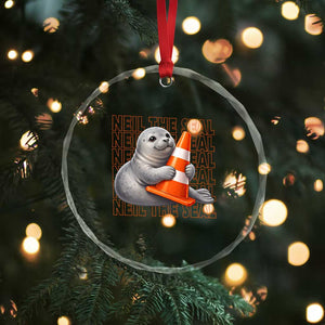 Neil The Seal Groovy Crystal Glass Ornament Retro Vintage Cute Seal Lover Graphic