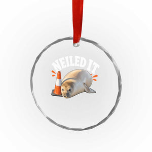 Neil The Seal Nailed It Crystal Glass Ornament Funny Tasmania Elephant Seal Traffic Cone Meme Art TS11 Print Your Wear
