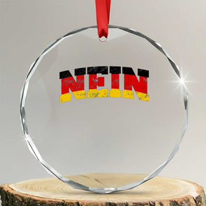 Nein Germany Crystal Glass Ornament No Saying Funny German Flag Oktoberfest TS10 Transparent Glass 3'' Circle Print Your Wear