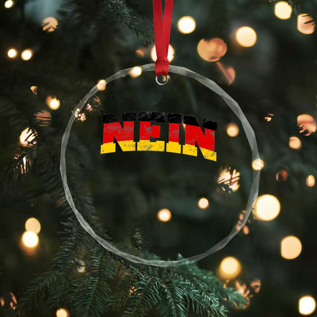 Nein Germany Crystal Glass Ornament No Saying Funny German Flag Oktoberfest TS10 Print Your Wear