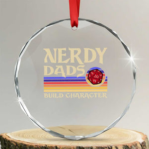 Nerdy Dad Crystal Glass Ornament Funny Fathers Day RPG Gaming D20 Tabletop TS11 Transparent Glass 3'' Circle Print Your Wear