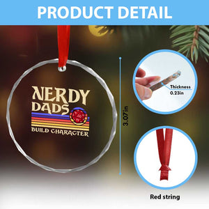 Nerdy Dad Crystal Glass Ornament Funny Fathers Day RPG Gaming D20 Tabletop TS11 Print Your Wear