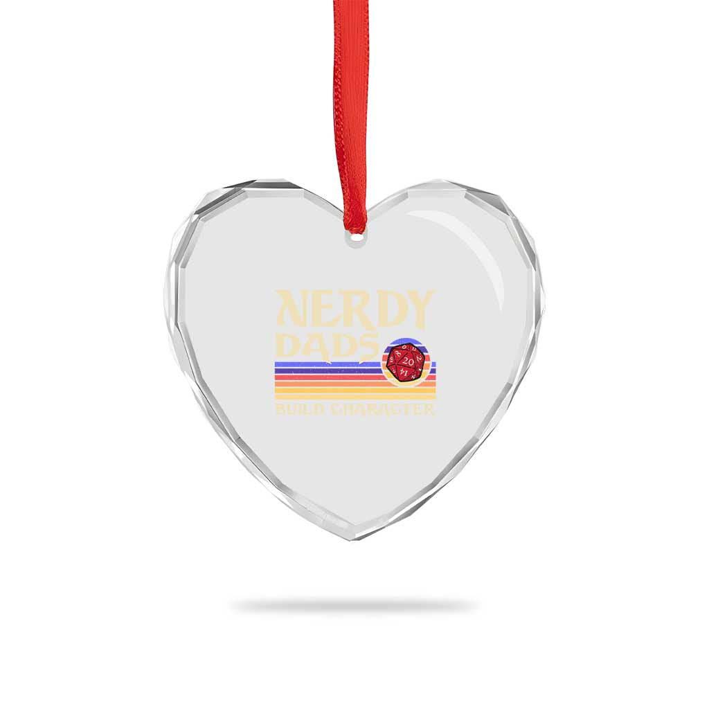 Nerdy Dad Heart Crystal Glass Ornament Funny Fathers Day RPG Gaming D20 Tabletop TS11 Print Your Wear