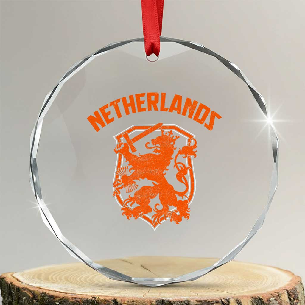 Netherlands Dutch Republic Lion Vintage Holland Crest Crystal Glass Ornament TS11 Transparent Glass 3'' Circle Print Your Wear