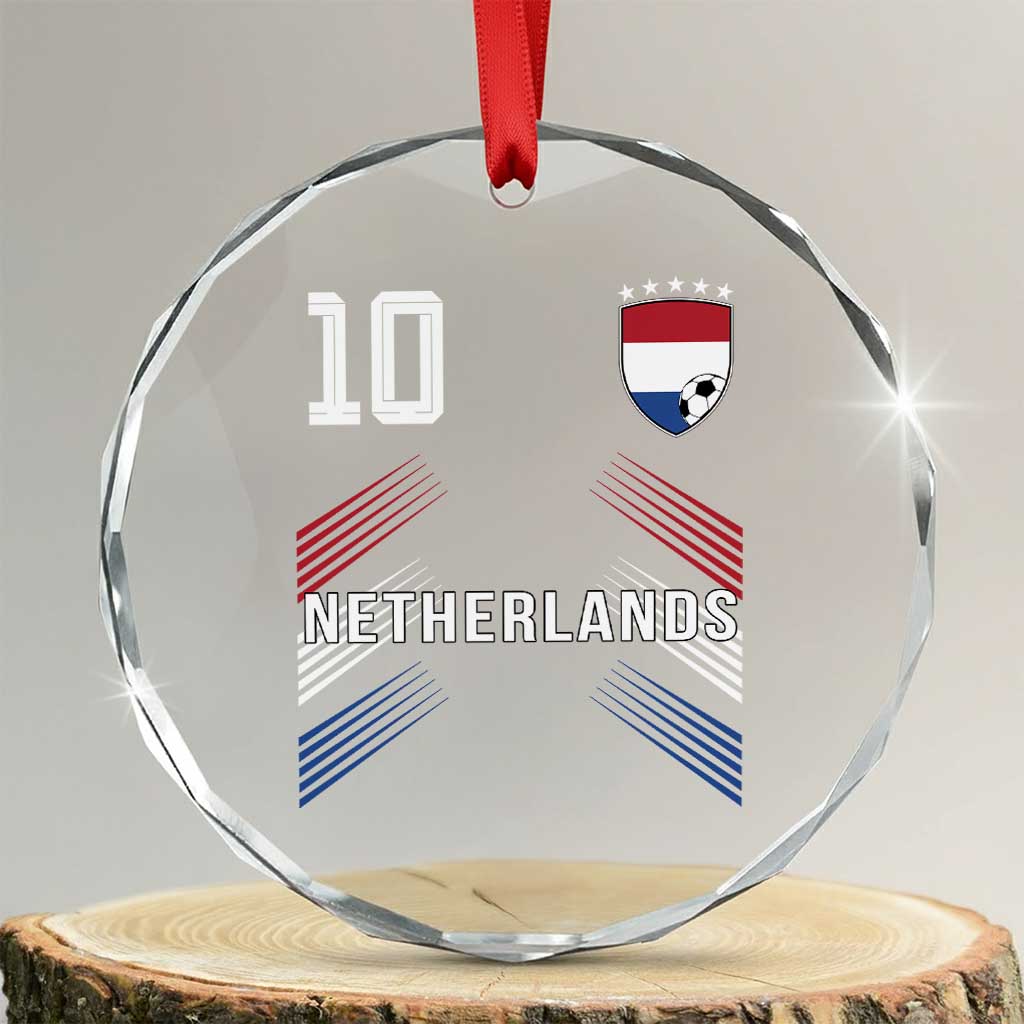 Netherlands Soccer Sports Graphic Number 10 Jersey Style Crystal Glass Ornament Proud Nederlands Holland Football Fans Game Day Pride TS02 Transparent Glass 3'' Circle Print Your Wear