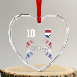 Netherlands Soccer Sports Graphic Number 10 Jersey Style Heart Crystal Glass Ornament Proud Nederlands Holland Football Fans Game Day Pride TS02 Transparent Glass 3'' Heart Print Your Wear
