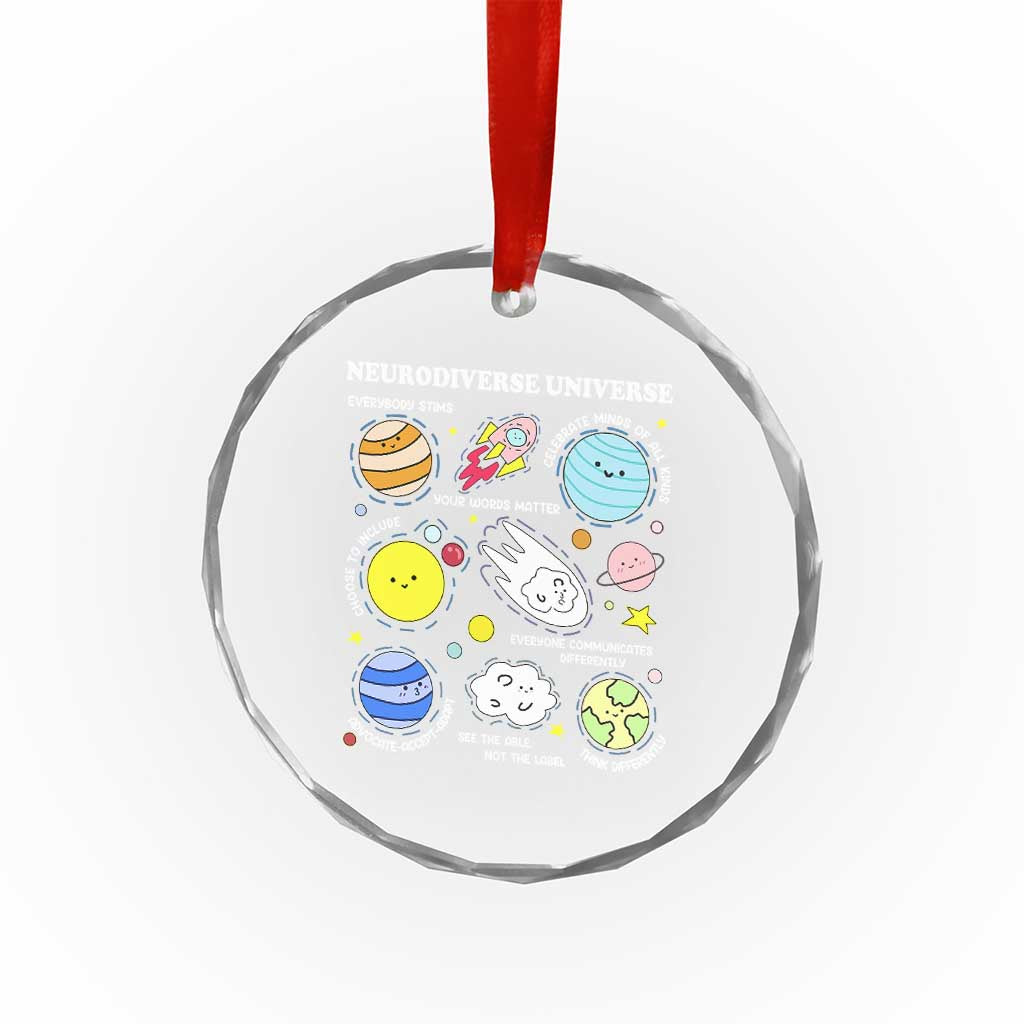 Neurodiverse Universe Crystal Glass Ornament Autism Awareness ADHD ASD Neurodiversity TS02 Print Your Wear