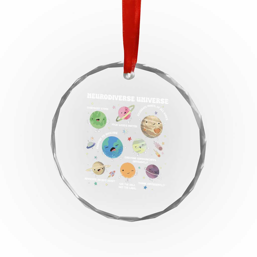 Neurodiverse Universe Crystal Glass Ornament Autism Awareness ASD ADHD Neurodiversity Sped Teacher TS02 Print Your Wear