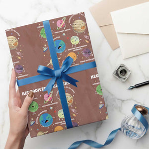 Neurodiverse Universe Wrapping Paper Roll Autism Awareness ASD ADHD Neurodiversity Sped Teacher TS02 Mocha Print Your Wear