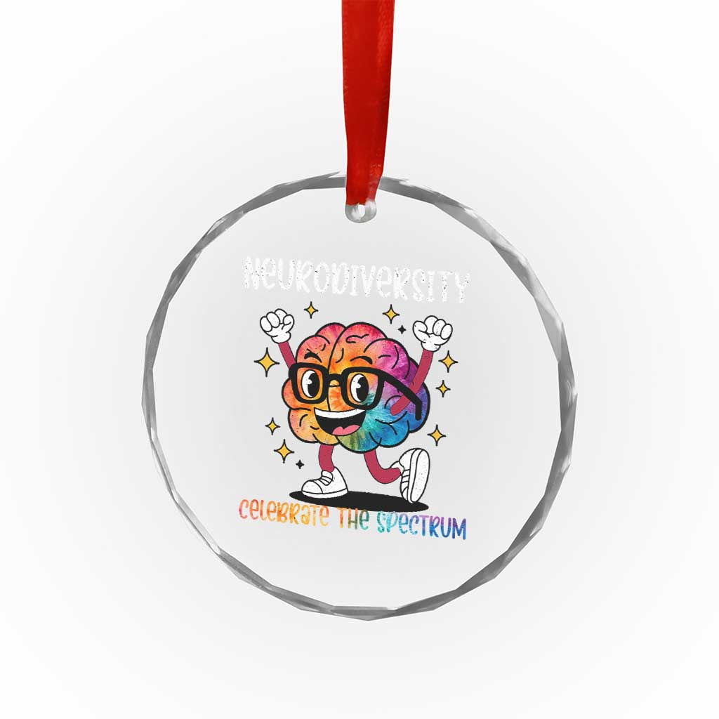 Neurodiversity Brain Crystal Glass Ornament Celebrate The Spectrum Autism Acceptance ASD ADHD TS02 Print Your Wear