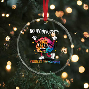 Neurodiversity Brain Crystal Glass Ornament Celebrate The Spectrum Autism Acceptance ASD ADHD TS02 Print Your Wear