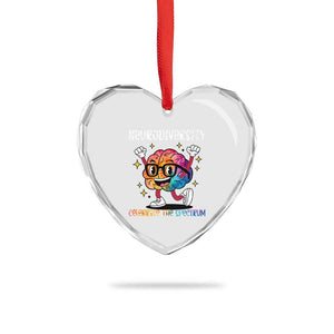 Neurodiversity Brain Heart Crystal Glass Ornament Celebrate The Spectrum Autism Acceptance ASD ADHD TS02 Print Your Wear