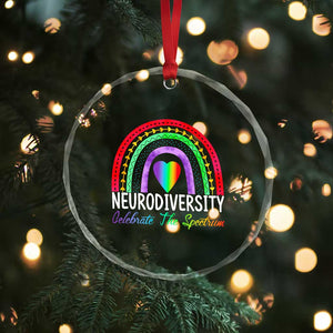 Neurodiversity Crystal Glass Ornament Autism Spectrum ASD ADHD Rainbow Boho TS02 Print Your Wear