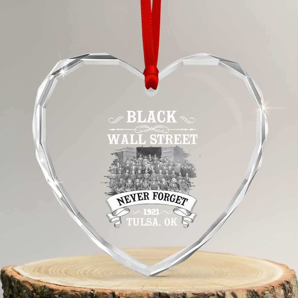 Never Forget Black Wall Street 1921 Heart Crystal Glass Ornament Tulsa Oklahoma Black History Month TS11 Transparent Glass 3'' Heart Print Your Wear