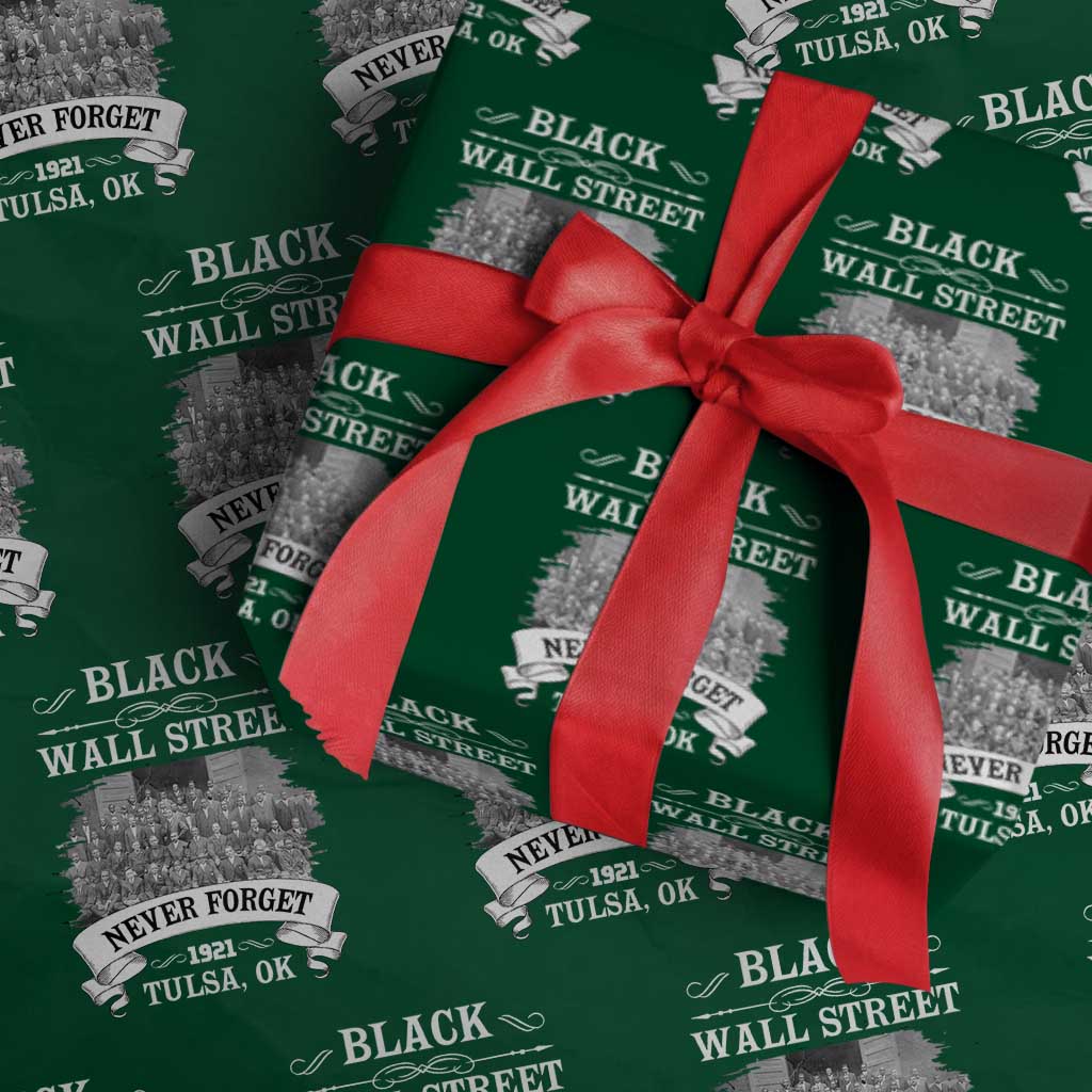Never Forget Black Wall Street 1921 Wrapping Paper Roll Tulsa Oklahoma Black History Month TS11 Green Print Your Wear