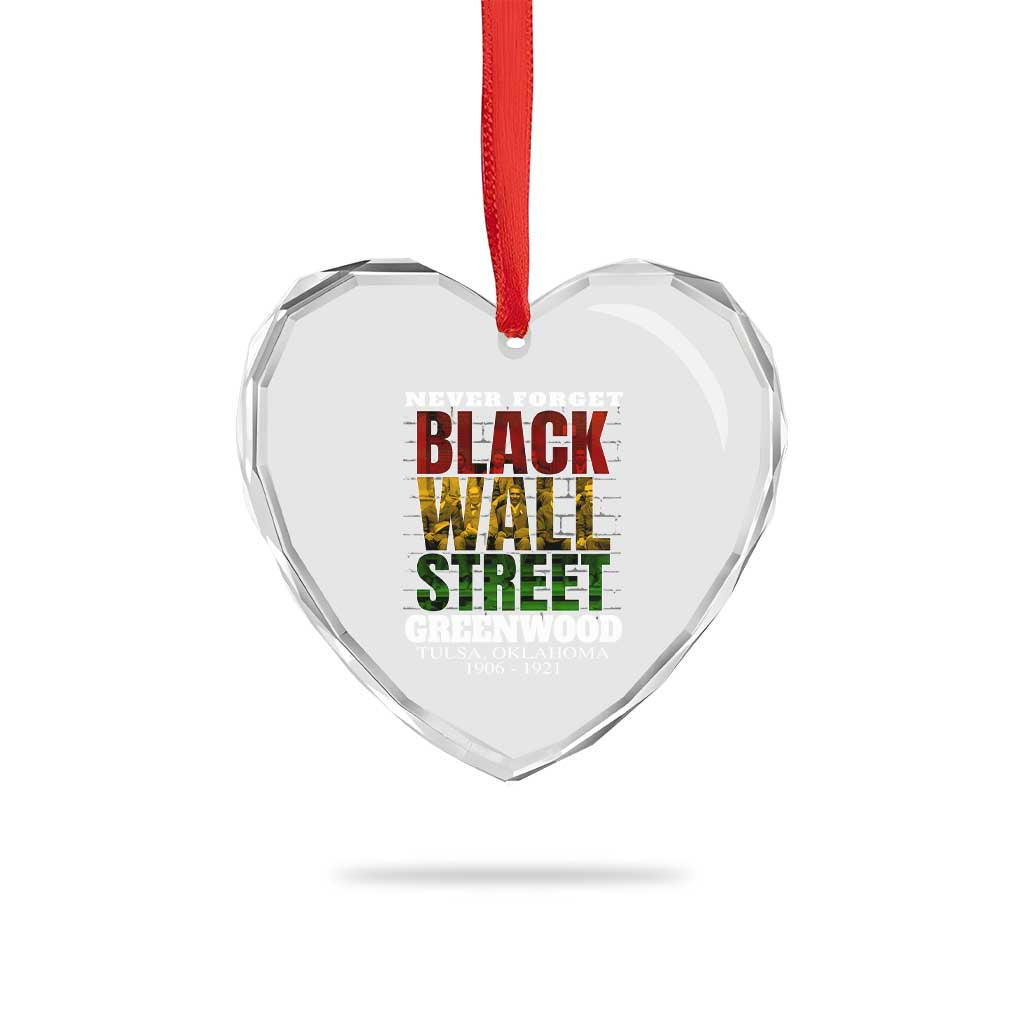 Never Forget Black Wall Street Heart Crystal Glass Ornament Tulsa Oklahoma Black History Month TS11 Print Your Wear