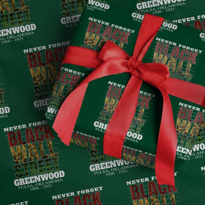 Never Forget Black Wall Street Wrapping Paper Roll Tulsa Oklahoma Black History Month TS11 Green Print Your Wear