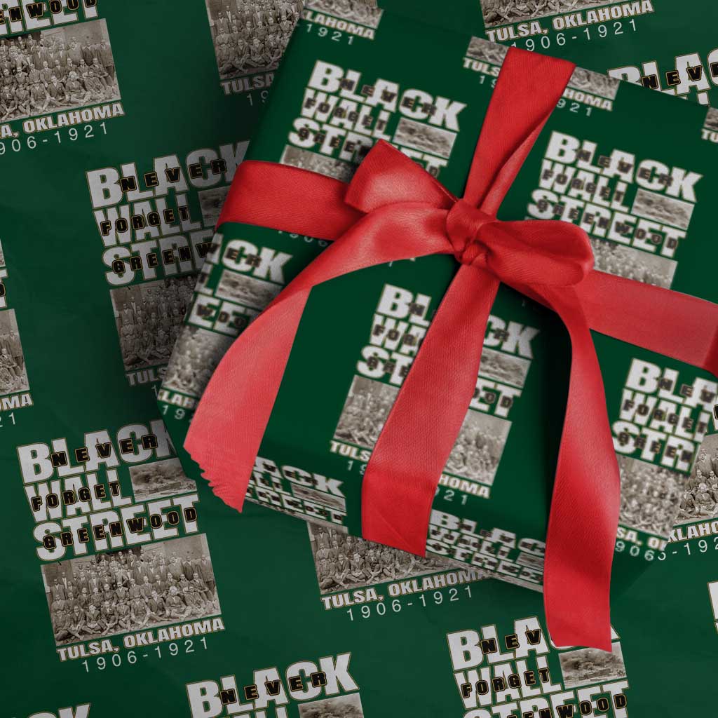 Never Forget Greenwood Black Wall Street Wrapping Paper Roll Black History Month TS11 Green Print Your Wear