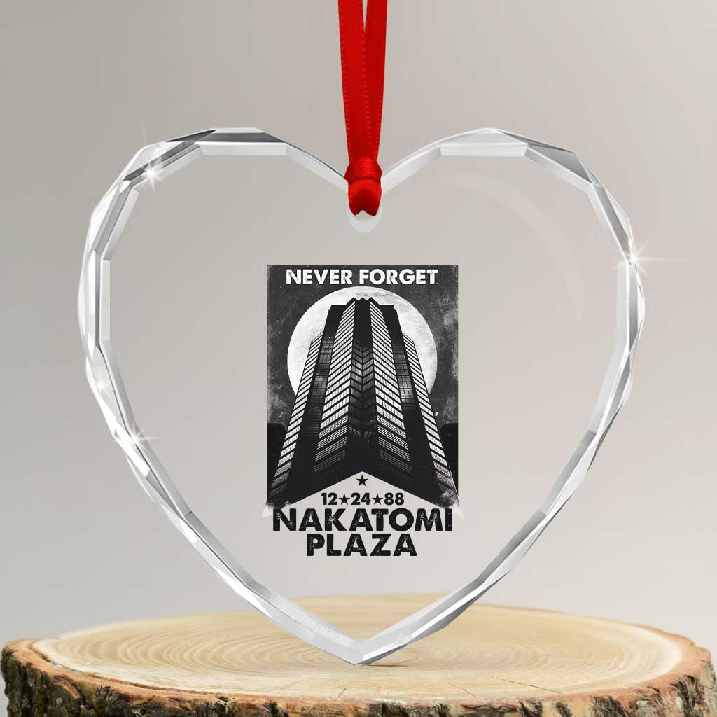 Never Forget Nakatomi Plaza 1988 Heart Crystal Glass Ornament TS09 Transparent Glass 3'' Heart Print Your Wear