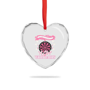 Never Underestimate A Girl Dart Player Gift Idea Heart Crystal Glass Ornament TS12 Print Your Wear