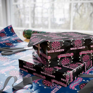 Never Underestimate A Girl Dart Player Gift Idea Wrapping Paper Roll TS12 Black Print Your Wear