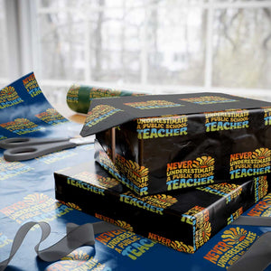 Never Underestimate A Public School Teacher Wrapping Paper Roll Tim Walz 2024 Saying Public Education TS02 Black Print Your Wear