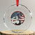 Never Underestimate A Women Who Is Also A Veteran Crystal Glass Ornament Female Veteran TS11 Transparent Glass 3'' Circle Print Your Wear