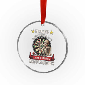 Never Underestimate An Old Man Plays Darts Crystal Glass Ornament Gothic Darts Player TS12 Print Your Wear