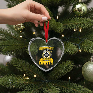 Never Underestimate An Old Man Plays Darts Heart Crystal Glass Ornament Funny Dartist Grim Reaper Gift TS12 Print Your Wear
