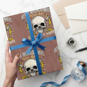 Never Underestimate An Old Who Plays Darts Wrapping Paper Roll Funny Darts Fan TS12 Mocha Print Your Wear